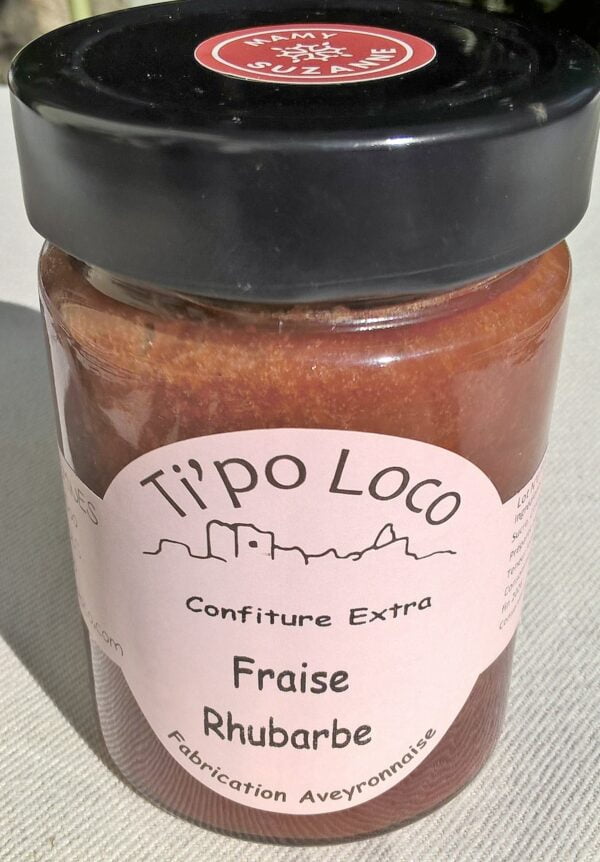 Confiture artisanale de Fraise-Rhubarbe 370 g
