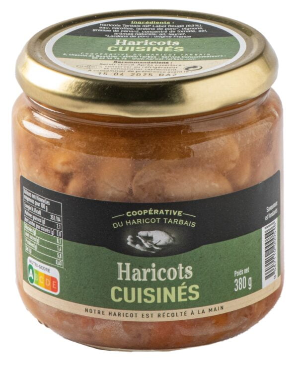 Haricots tarbais IGP Label Rouge cuisinés aux légumes et à la graisse de canard, bocal 380 g