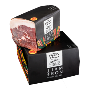 Gros 1/4 Jambon Porc Noir de Bigorre AOP, sans os, découenné, affinage 24 mois, format 950g